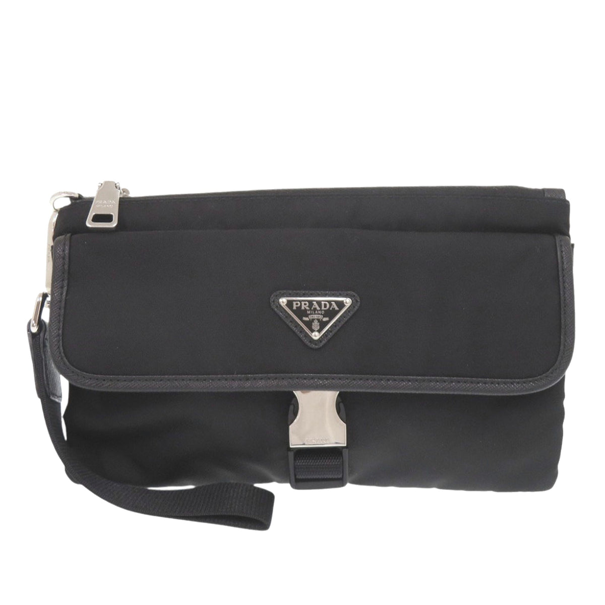 Prada Tessuto Buckle Clutch