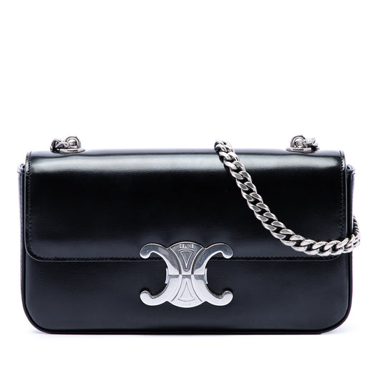 Celine Shiny Calfskin Triomphe Claude Shoulder Bag