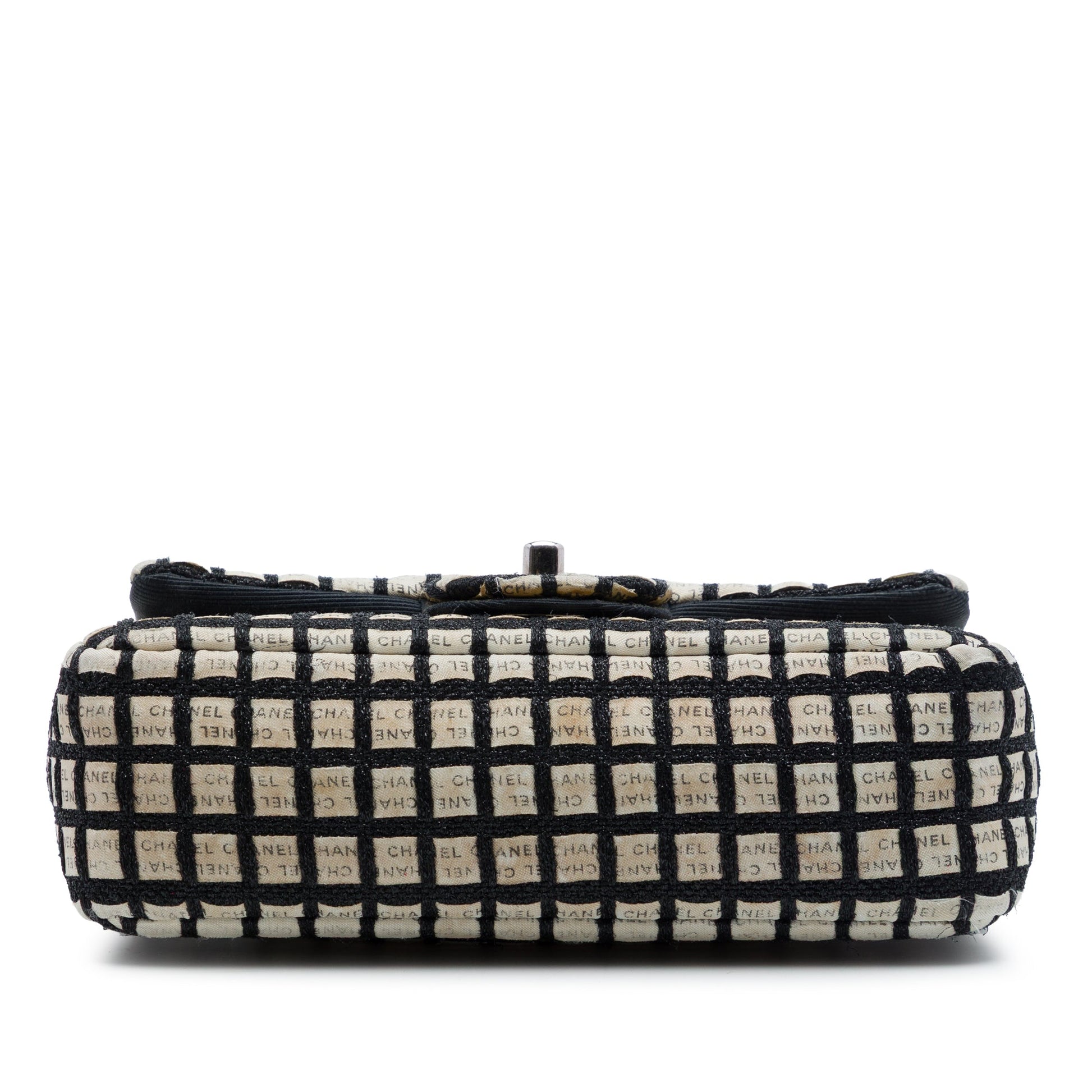 Chanel Mini Rectangular Tweed  and Ribbon Logo Single Flap
