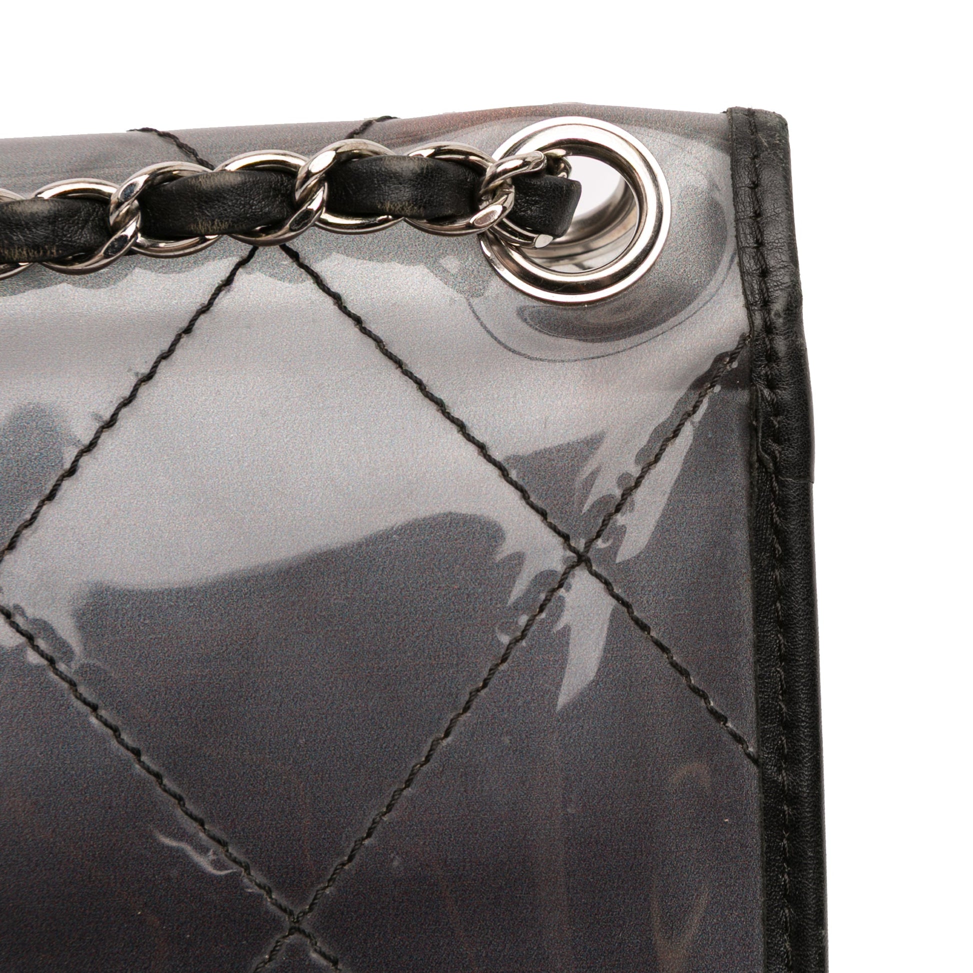 Chanel Stitched PVC and Calfskin Naked Flap