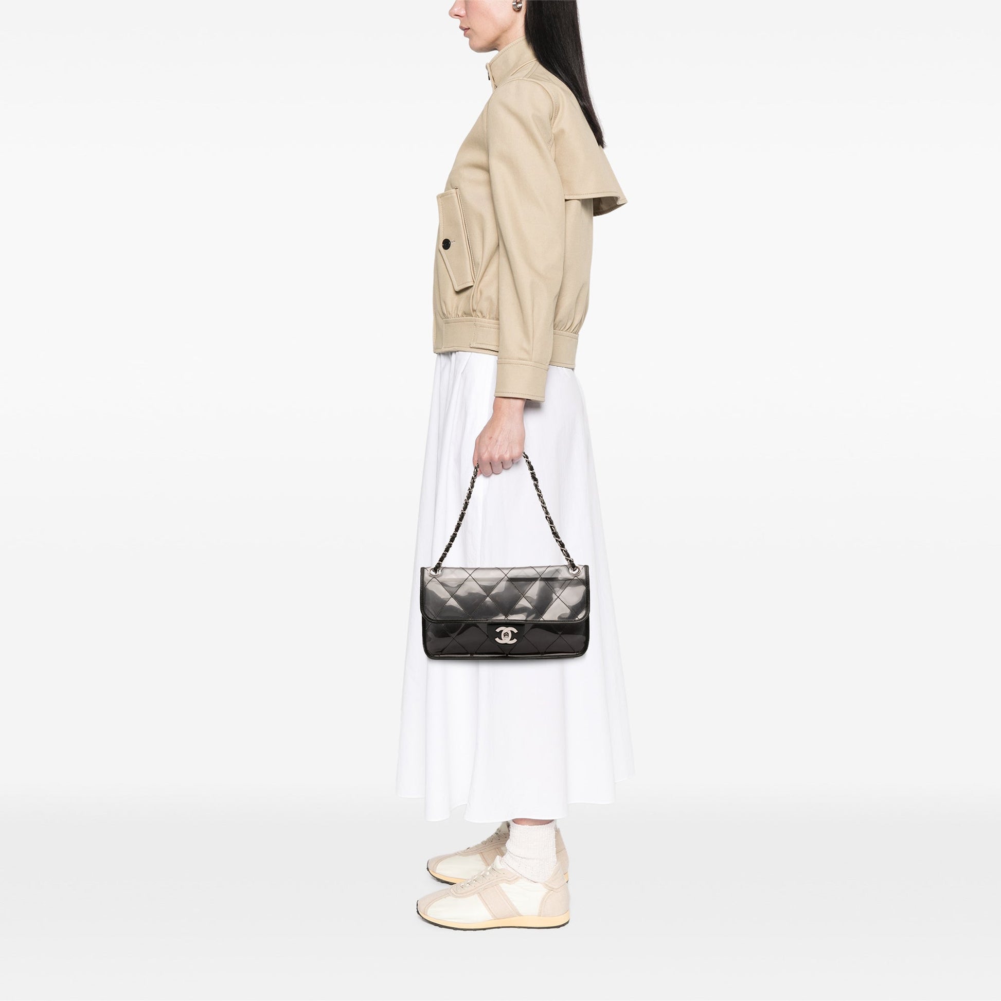 Chanel Stitched PVC and Calfskin Naked Flap