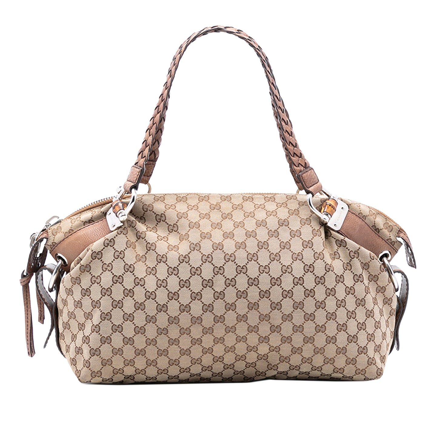 Gucci Medium GG Canvas Bamboo Bar Tote