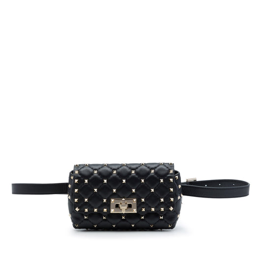 Valentino Lambskin Rockstud Spike Belt Bag