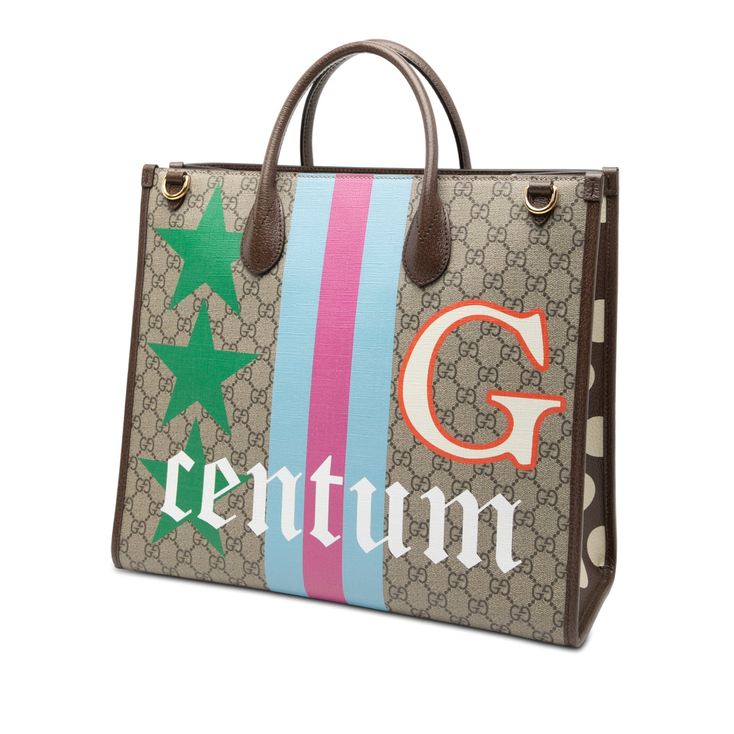 Gucci Medium GG Supreme 100 Centum Anniversary Calfskin Retro Interlocking G Tote