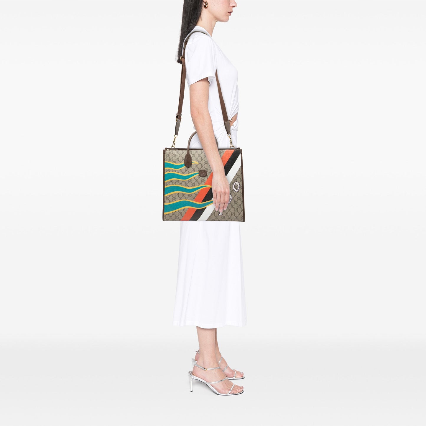 Gucci Medium GG Supreme 100 Centum Anniversary Calfskin Retro Interlocking G Tote