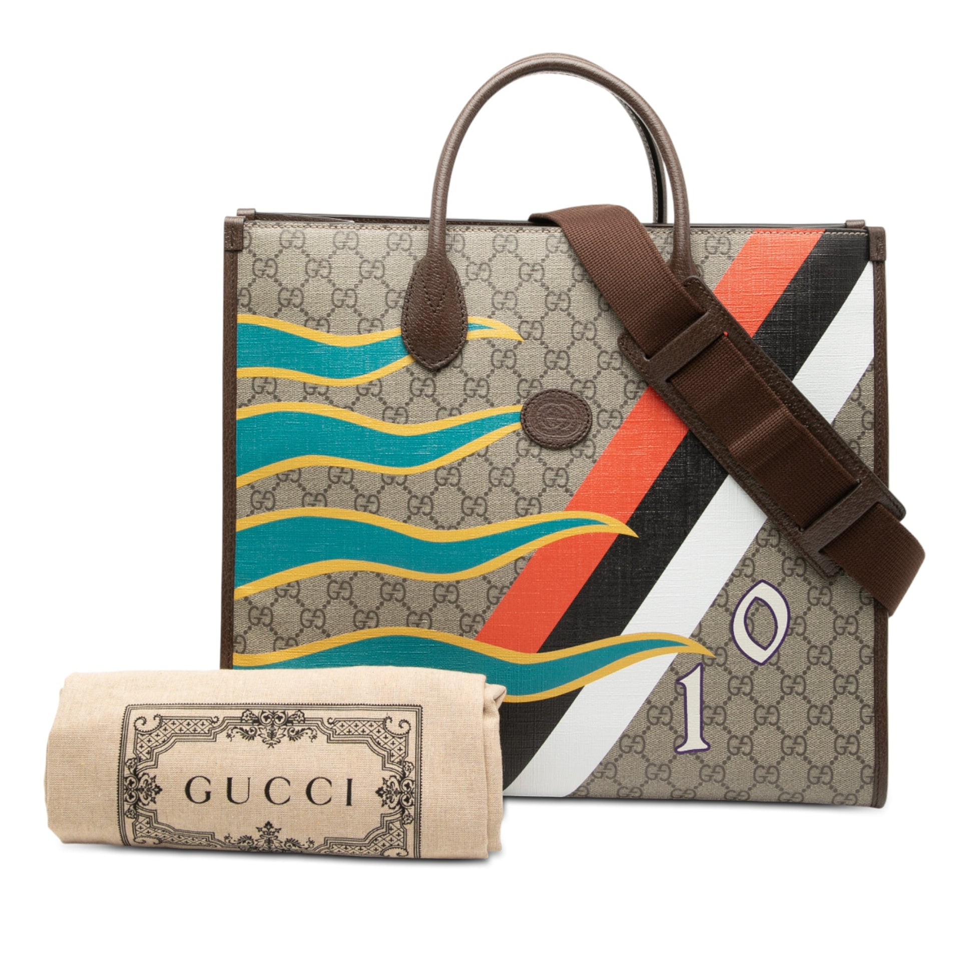 Gucci Medium GG Supreme 100 Centum Anniversary Calfskin Retro Interlocking G Tote