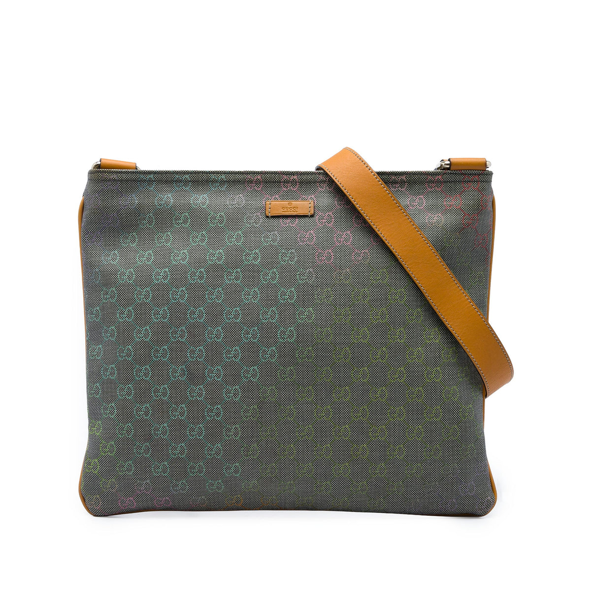 Gucci Multicolor GG Supreme Crossbody — Gray