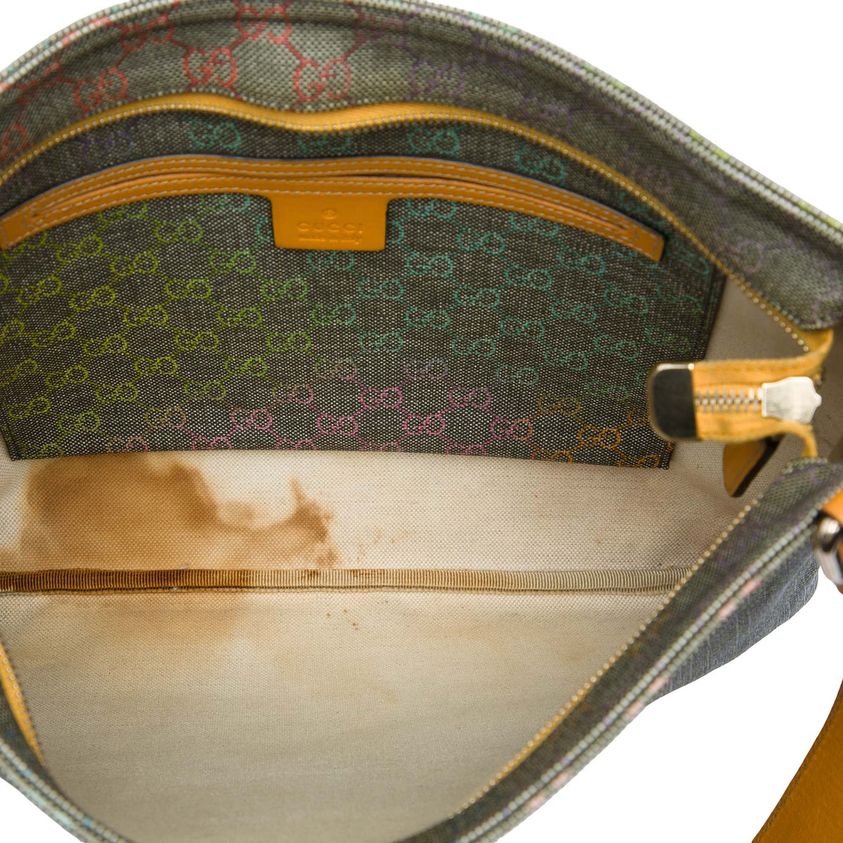 Gucci Multicolor GG Supreme Crossbody — Gray