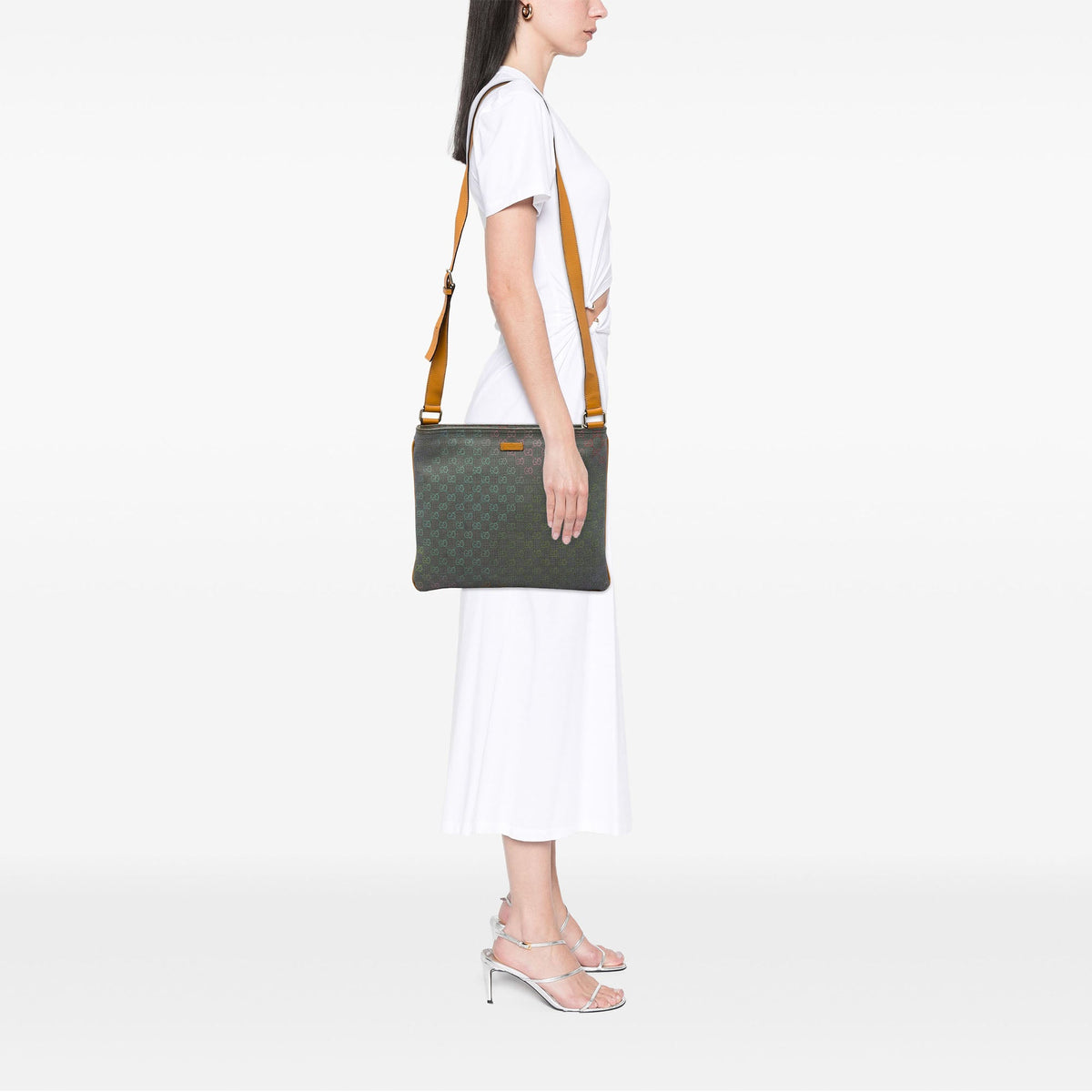 Gucci Multicolor GG Supreme Crossbody — Gray