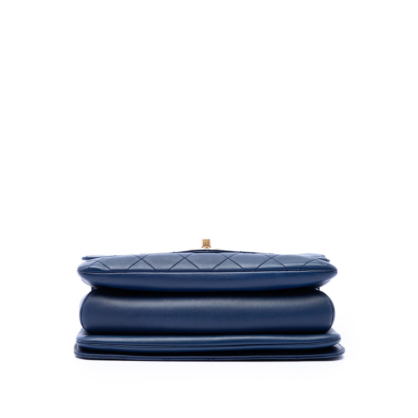 Chanel CC Quilted Calfskin Metal Top Handle Envelope Flap