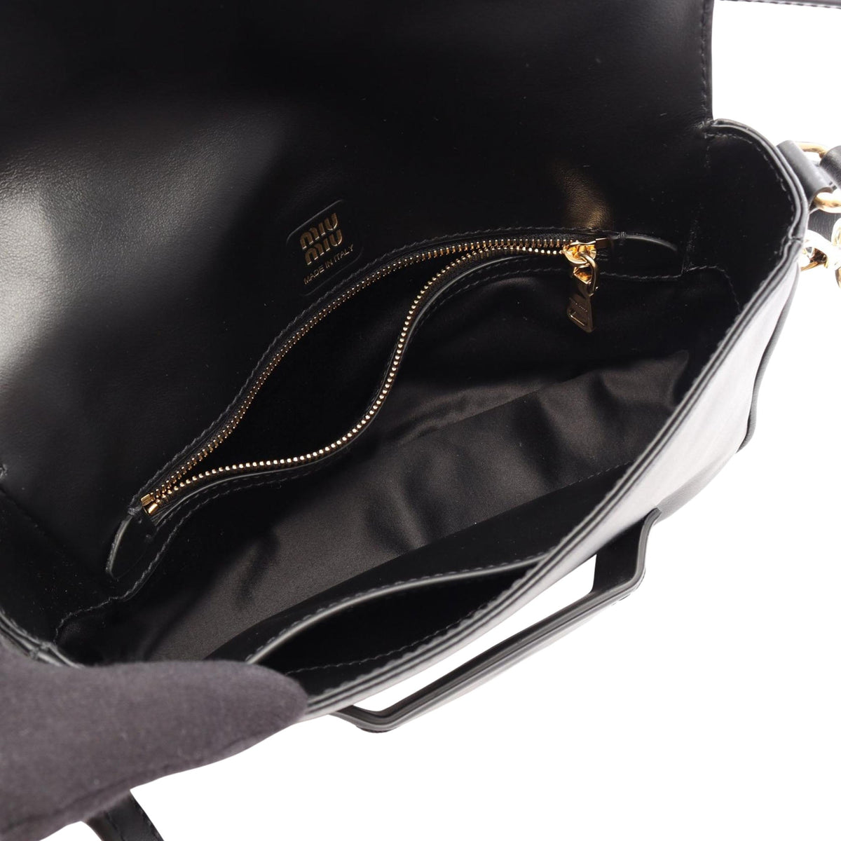 Miu Miu Leather Penny Satchel — Black