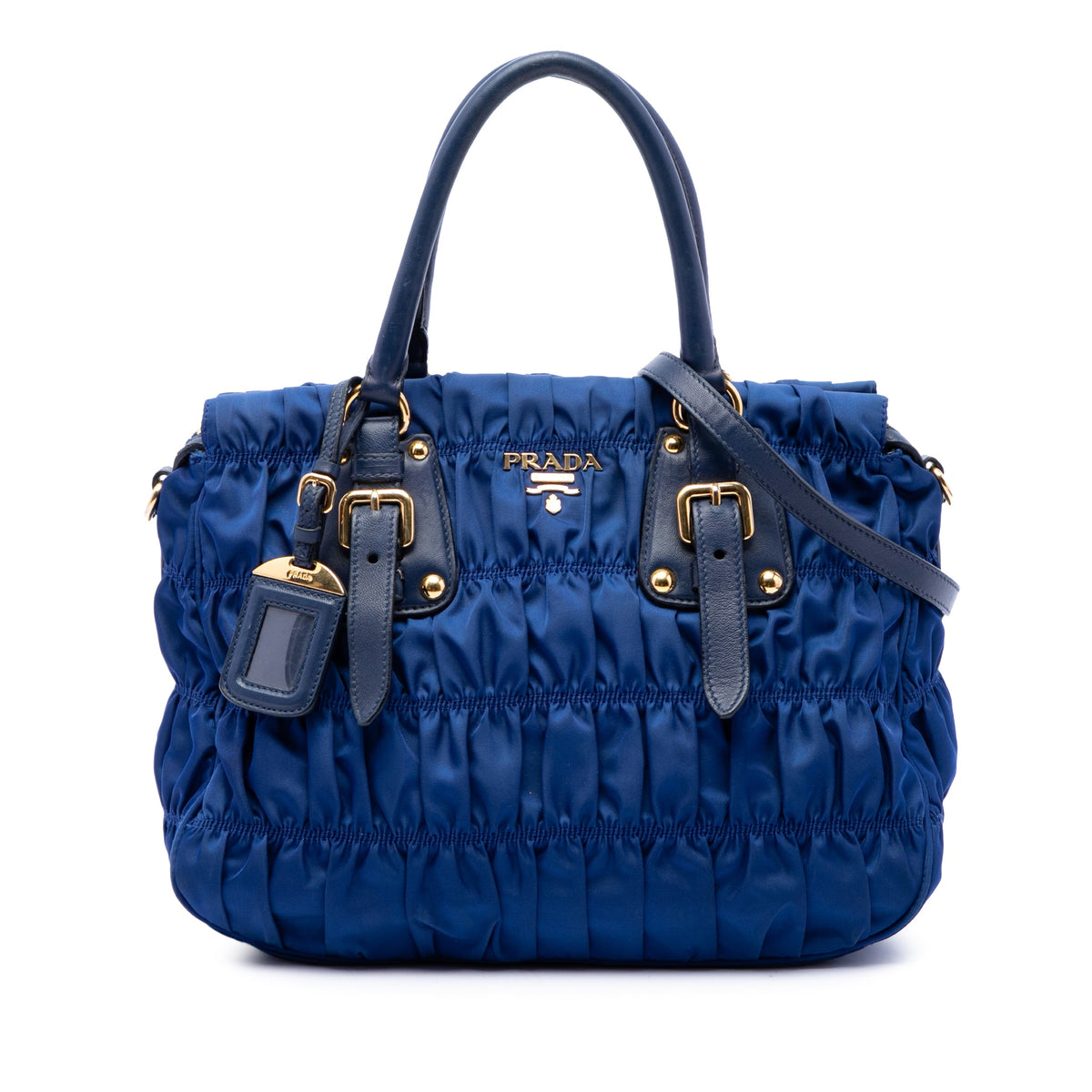 Prada Tessuto Gaufre Satchel — Blue