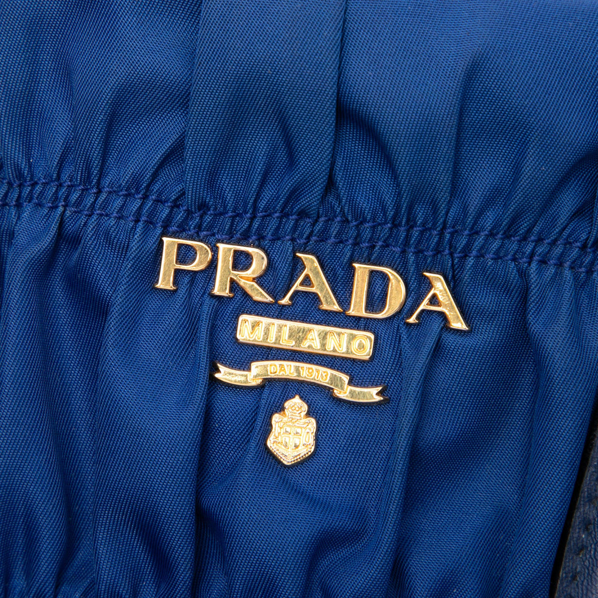 Prada Tessuto Gaufre Satchel — Blue