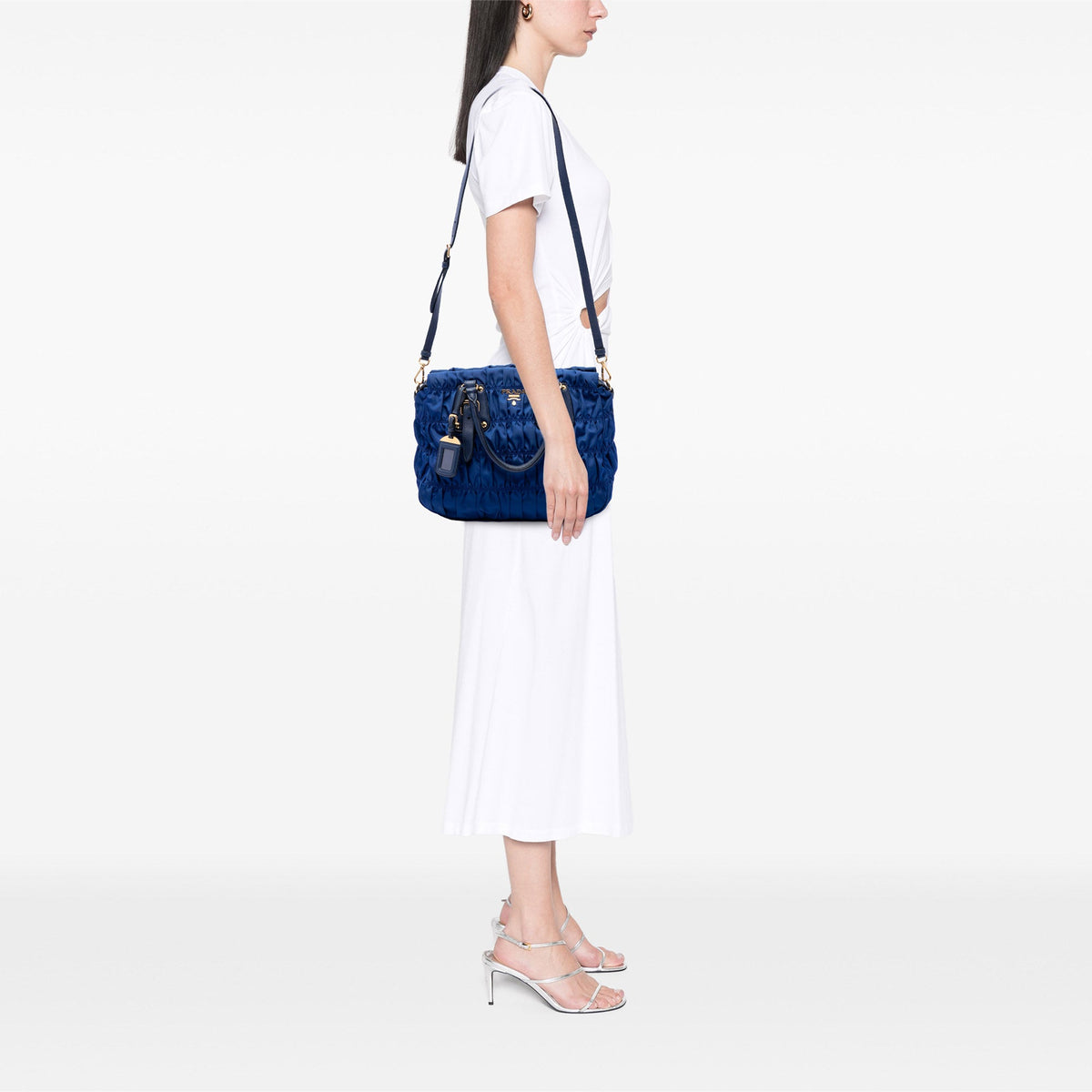 Prada Tessuto Gaufre Satchel — Blue