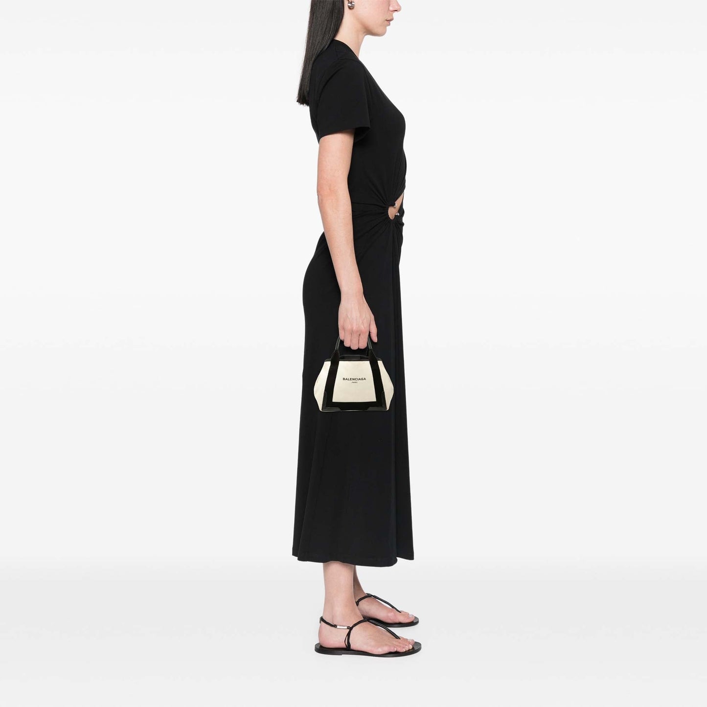 Balenciaga Canvas Navy Cabas Tote S