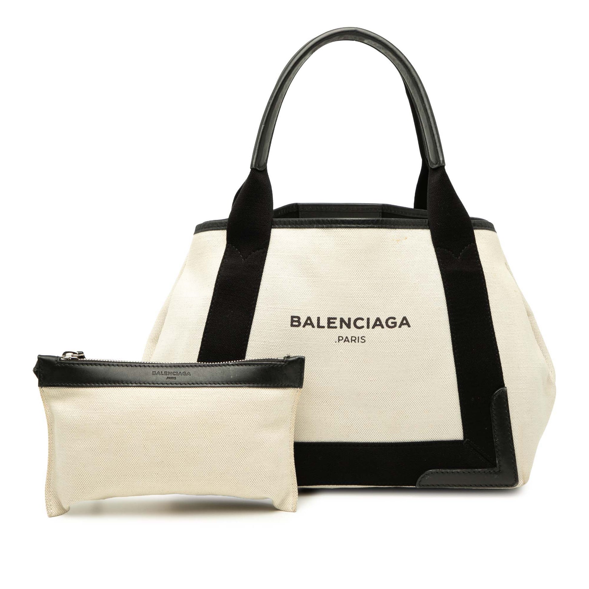 Balenciaga Canvas Navy Cabas Tote S