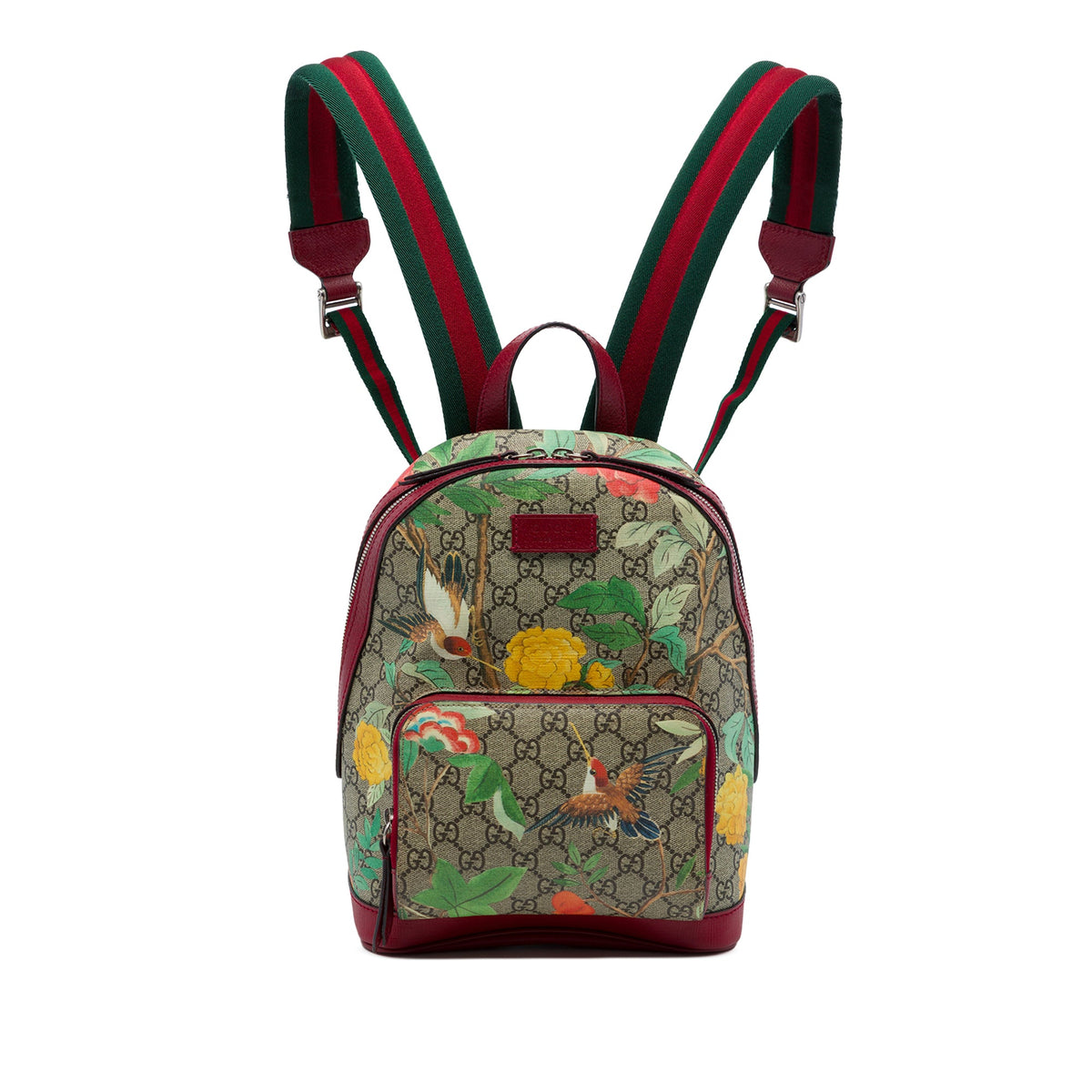Gucci Small GG Supreme Web Tian Backpack — Beige