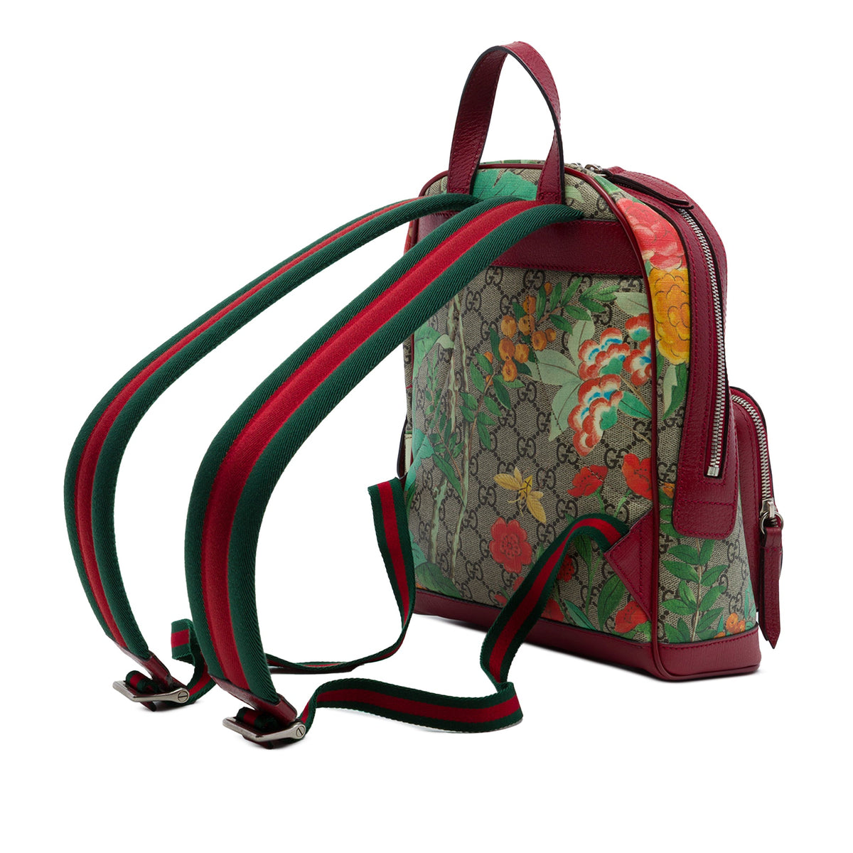 Gucci Small GG Supreme Web Tian Backpack — Beige