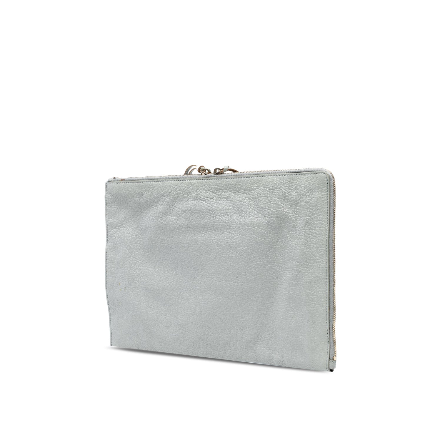 Balenciaga Calfskin Motocross Classic Zip Around Flat Clutch