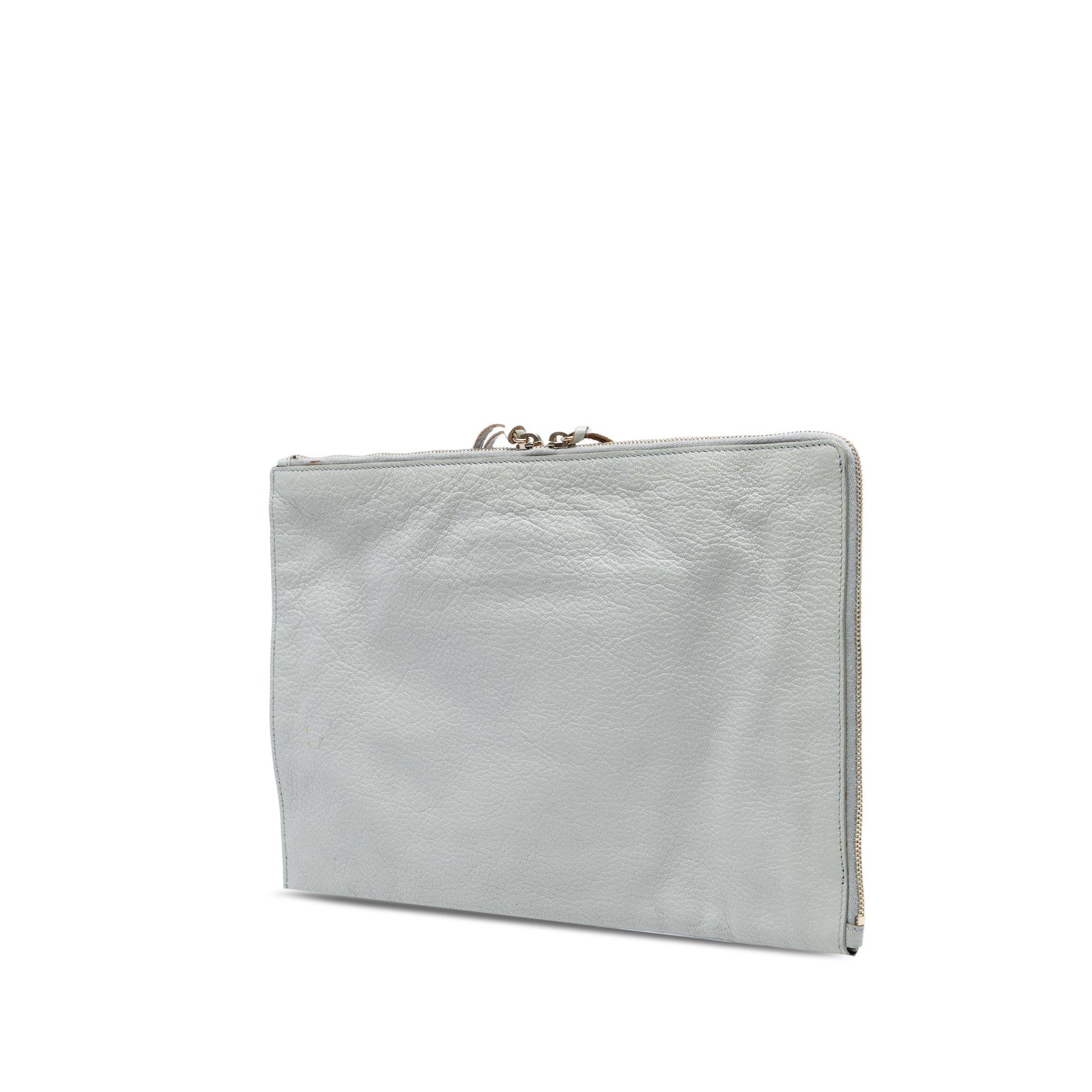 Balenciaga Calfskin Motocross Classic Zip Around Flat Clutch