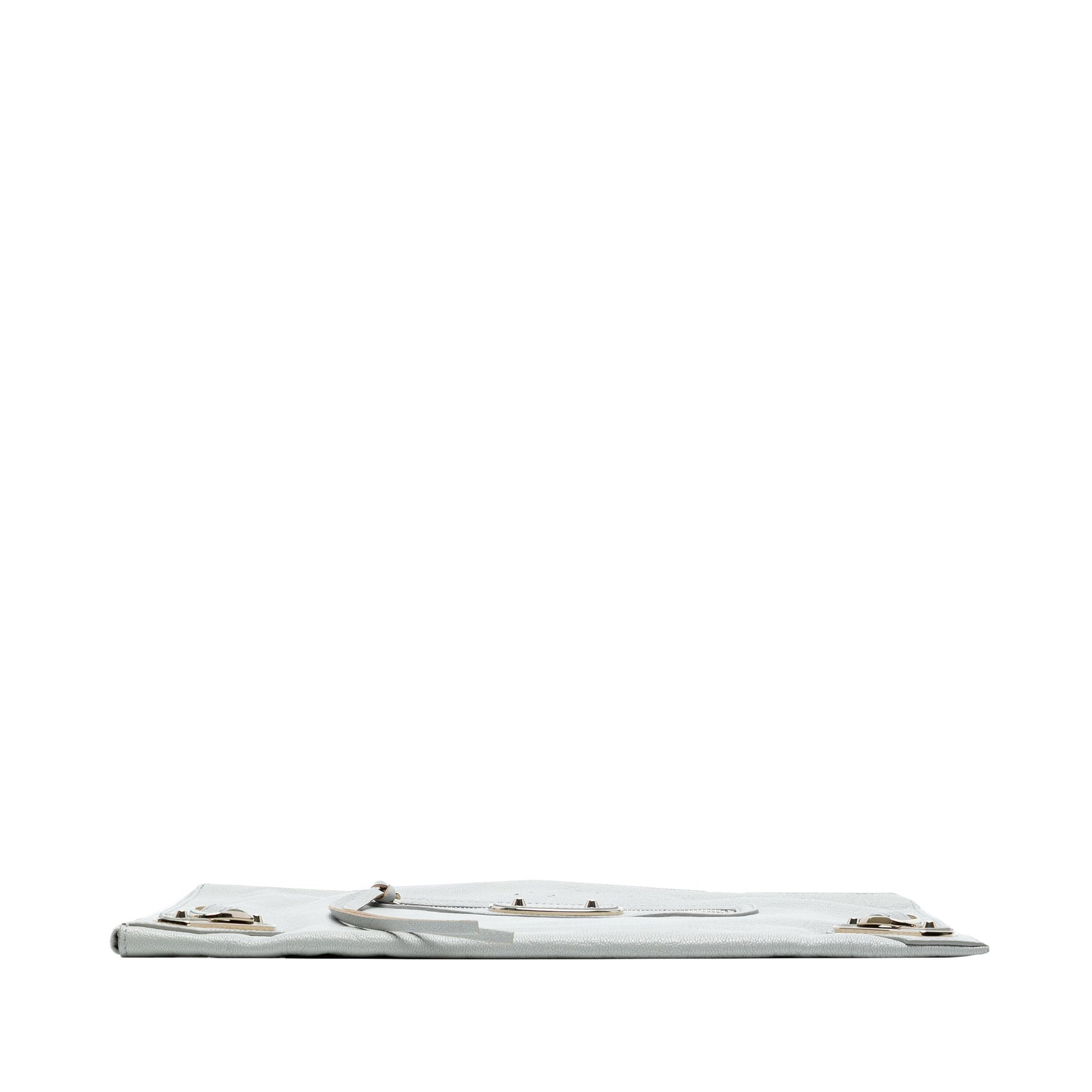 Balenciaga Calfskin Motocross Classic Zip Around Flat Clutch