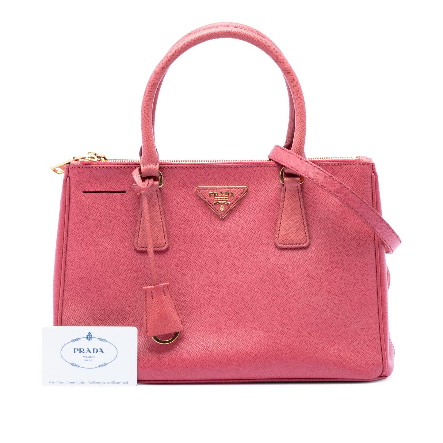 Prada Medium Saffiano Lux Galleria Double Zip Tote