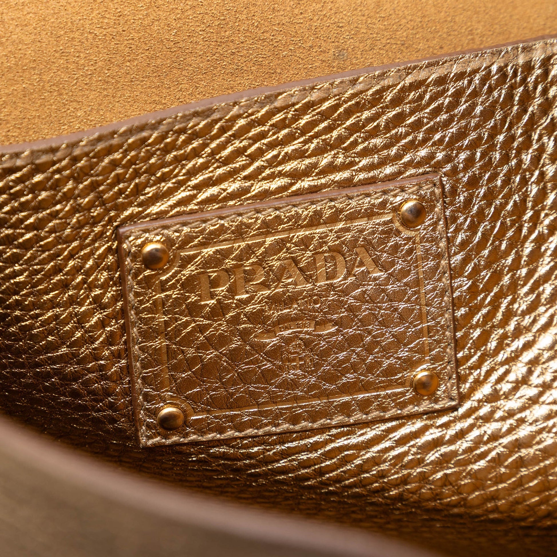 Prada Metallic Vitello Daino Tote