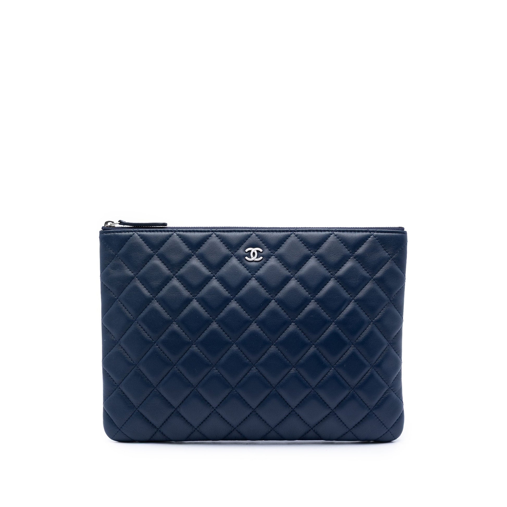 Chanel Medium Quilted Lambskin O Case Clutch