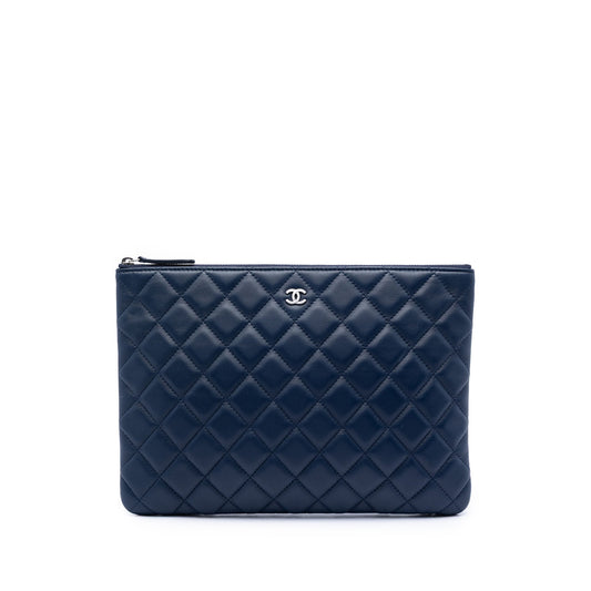 Chanel Medium Quilted Lambskin O Case Clutch