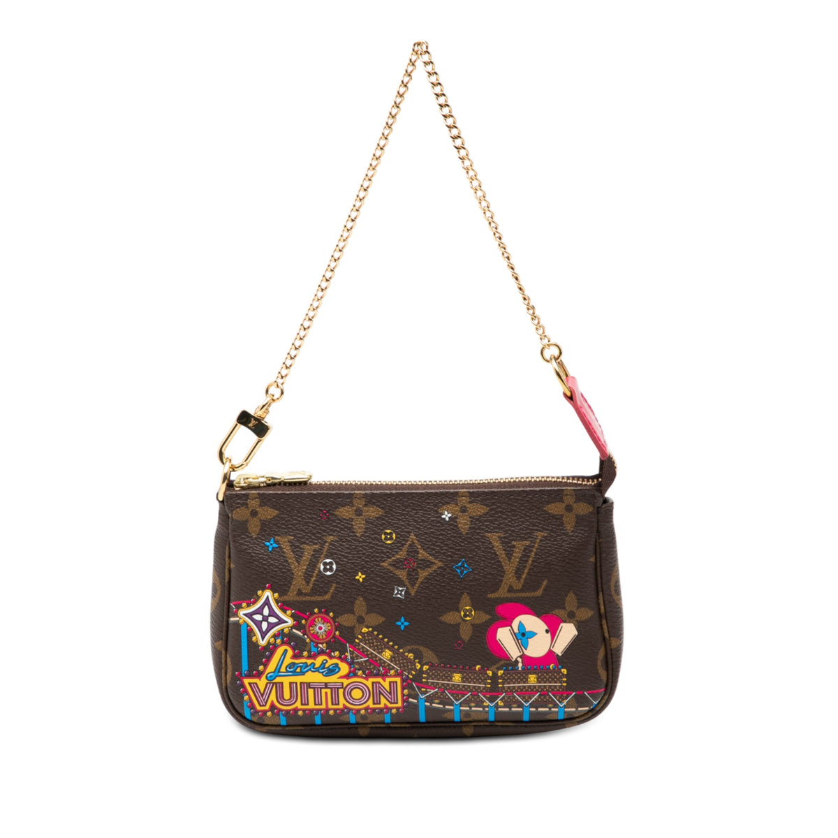 Louis Vuitton Monogram Vivienne Christmas Roller Coaster Mini Pochette Accessoires