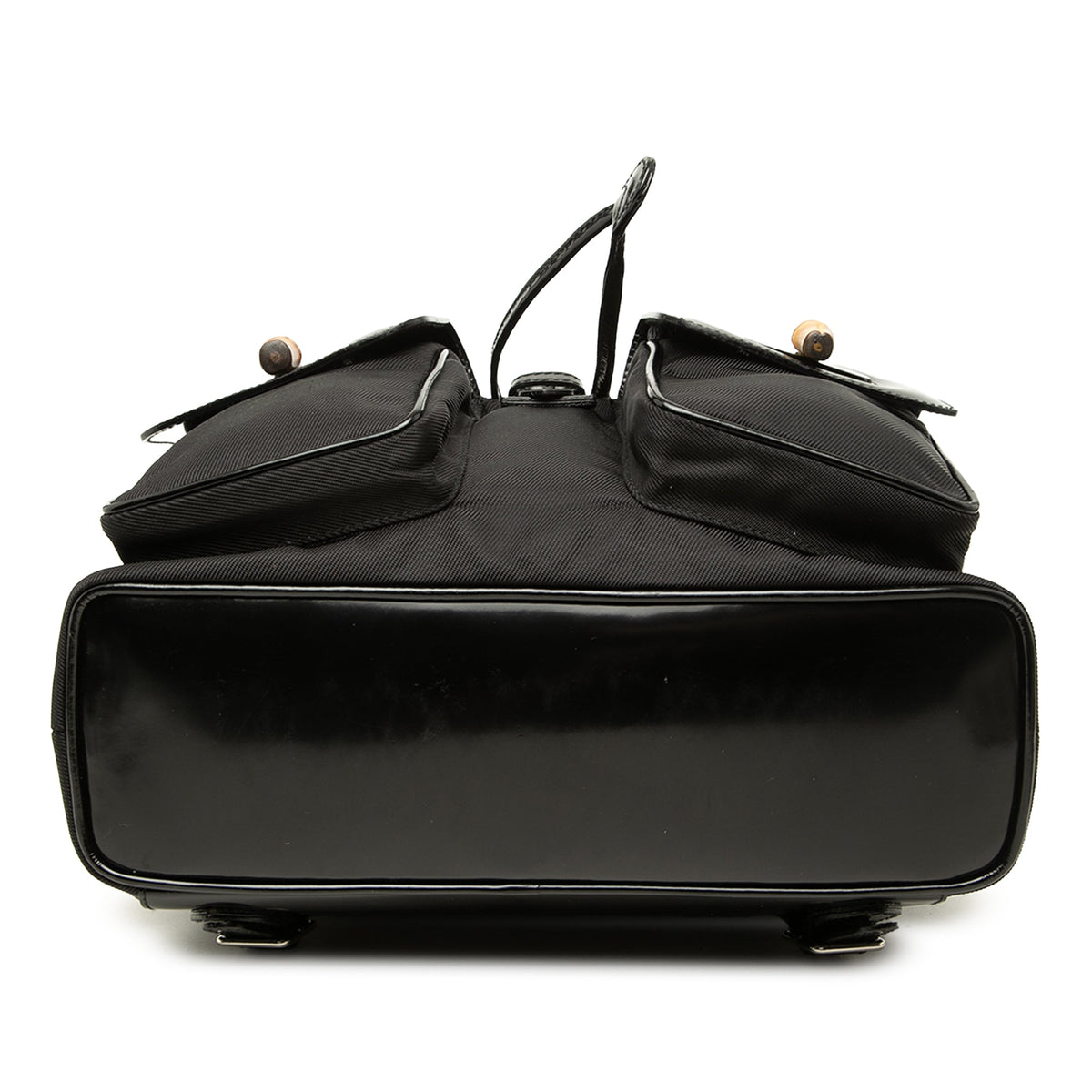 Gucci Large Nylon Bamboo Drawstring Backpack — Black