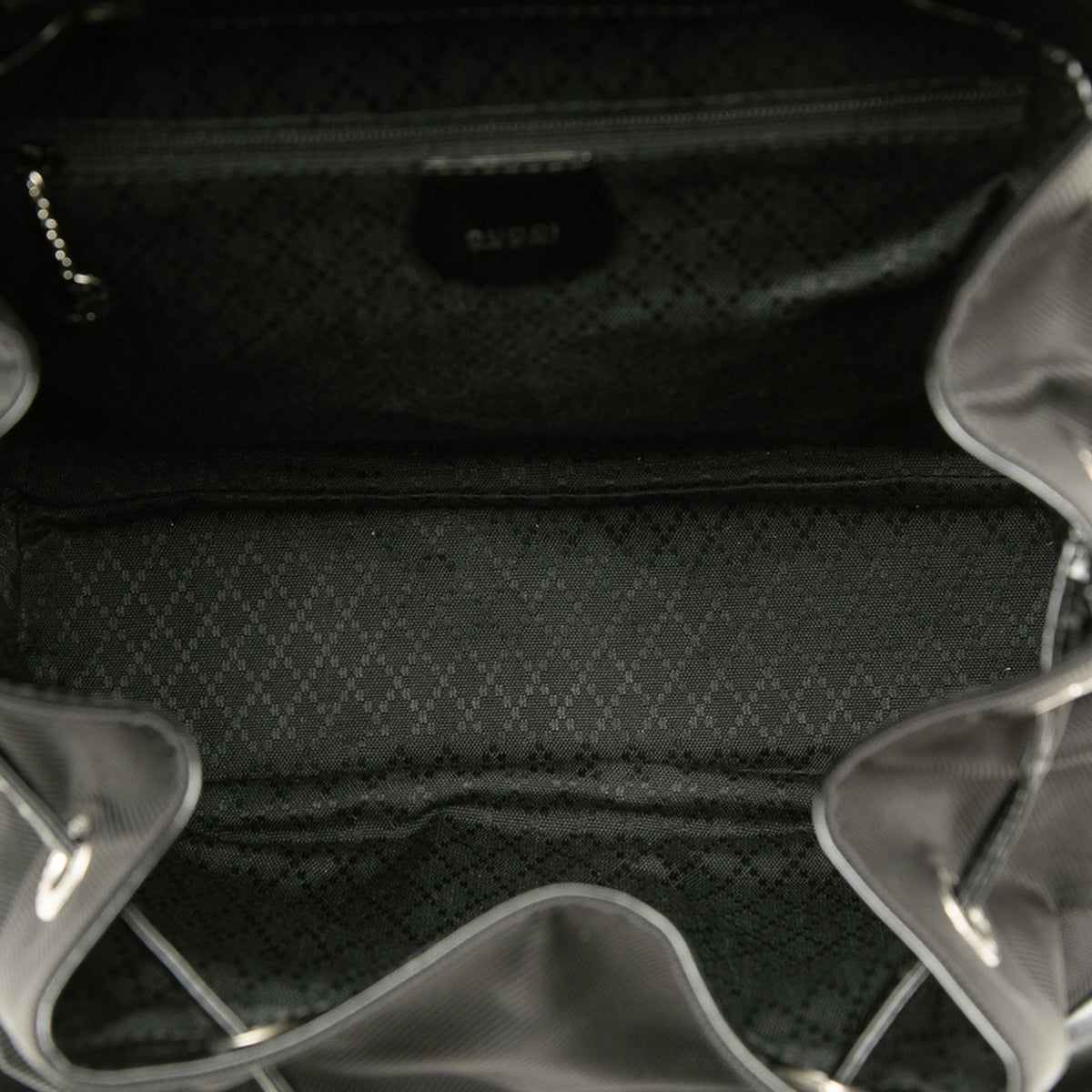 Gucci Large Nylon Bamboo Drawstring Backpack — Black