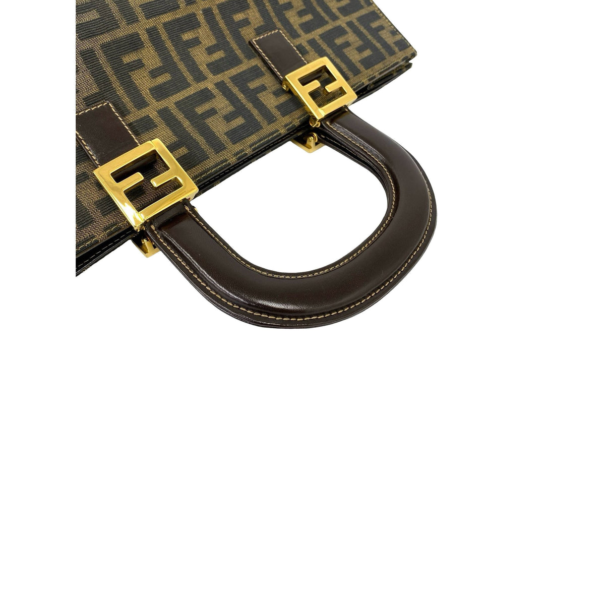 Fendi Zucca Canvas Twins Tote — Brown