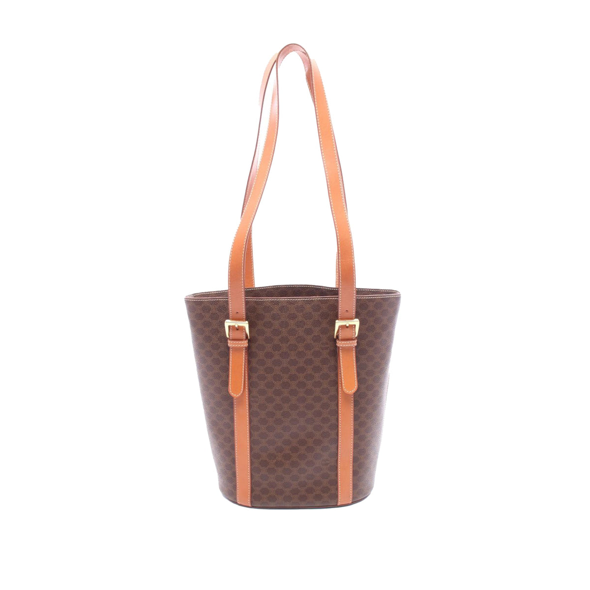 Celine Macadam Coated Canvas Tote — Brown