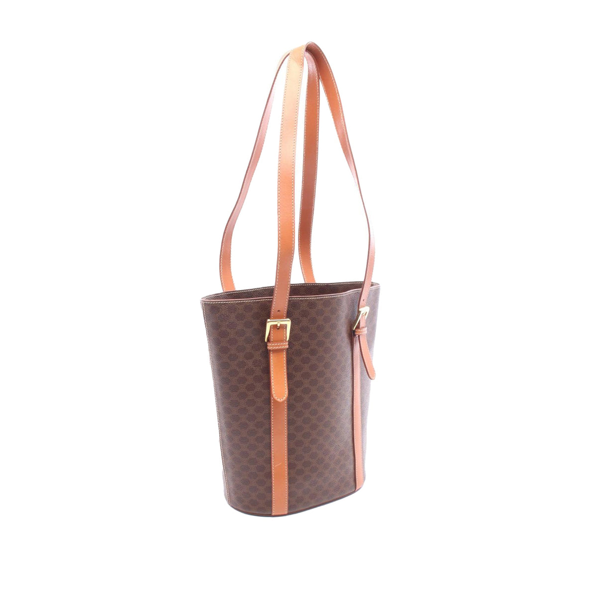Celine Macadam Coated Canvas Tote — Brown