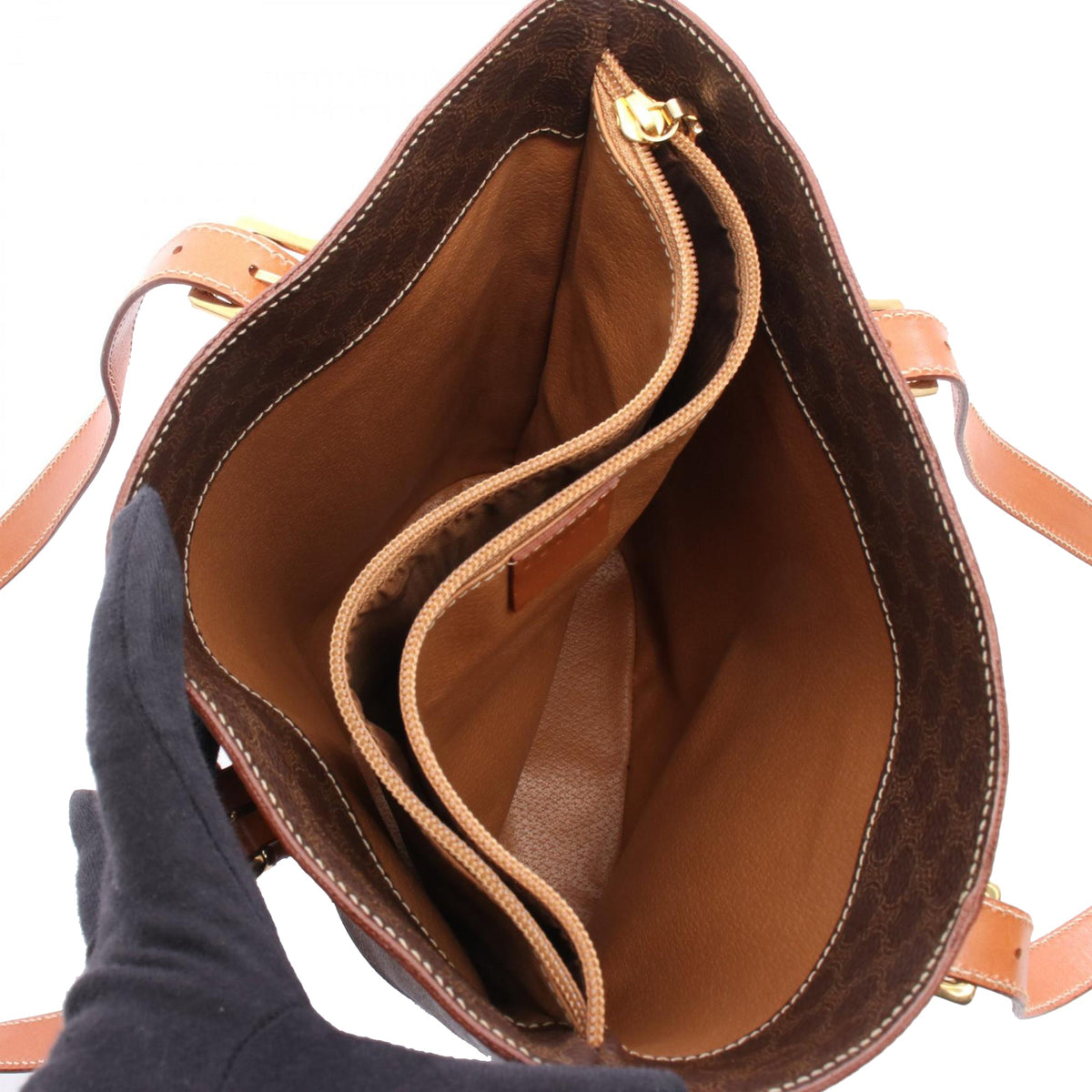 Celine Macadam Coated Canvas Tote — Brown