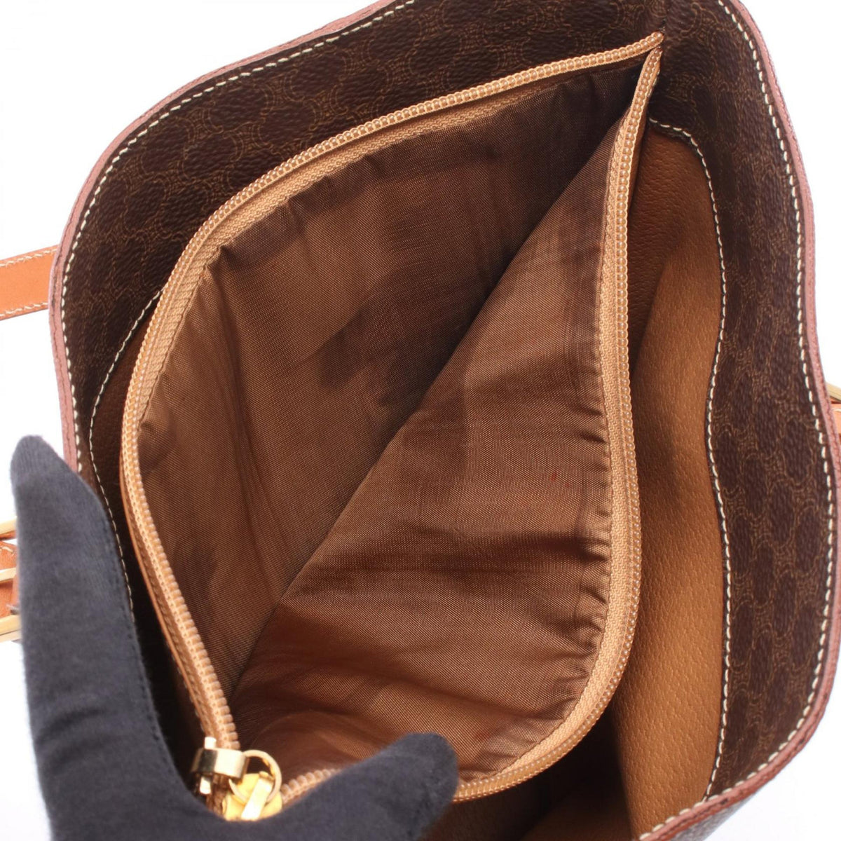Celine Macadam Coated Canvas Tote — Brown