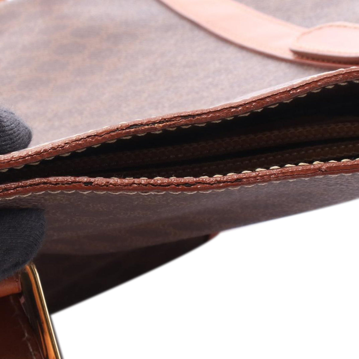 Celine Macadam Coated Canvas Tote — Brown