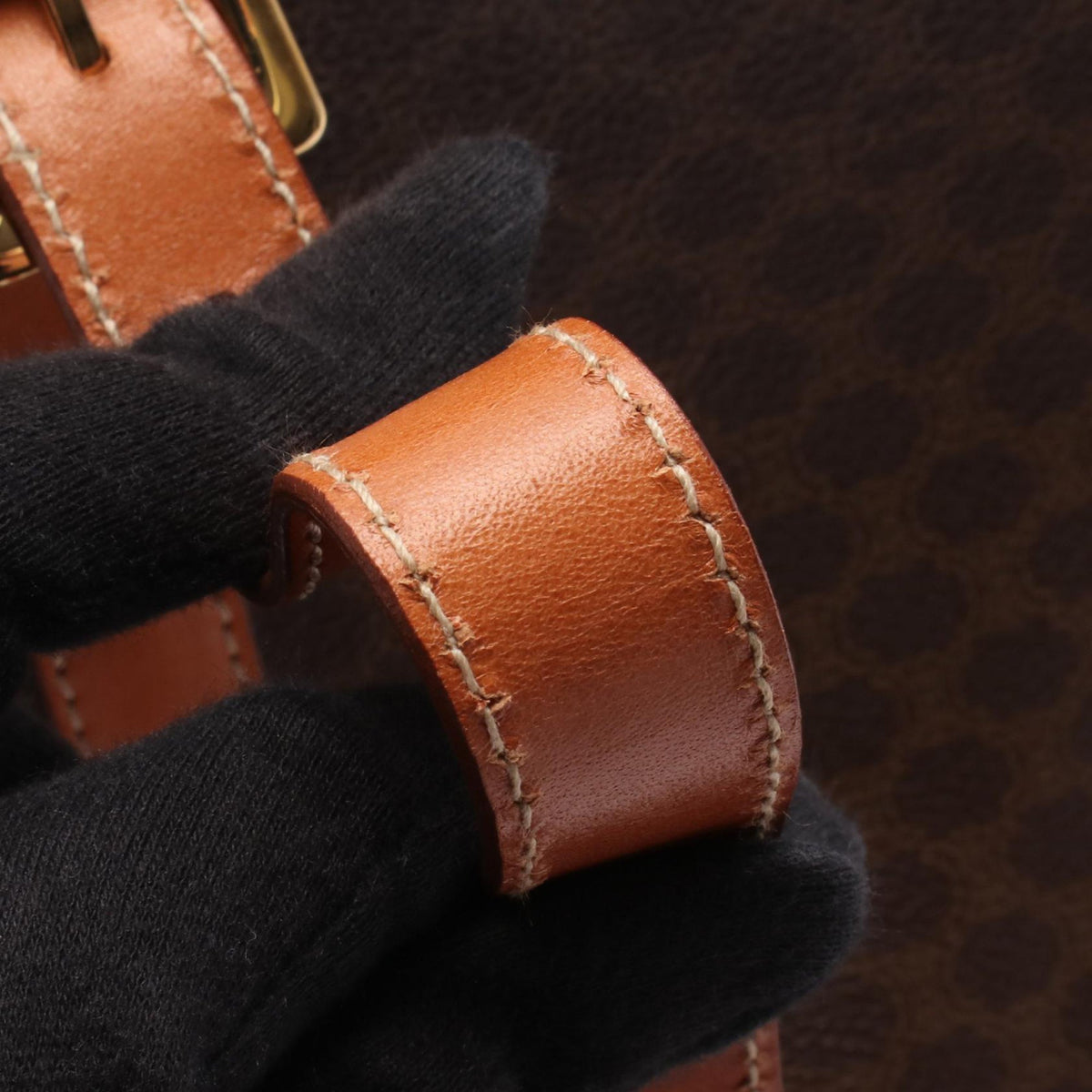 Celine Macadam Coated Canvas Tote — Brown