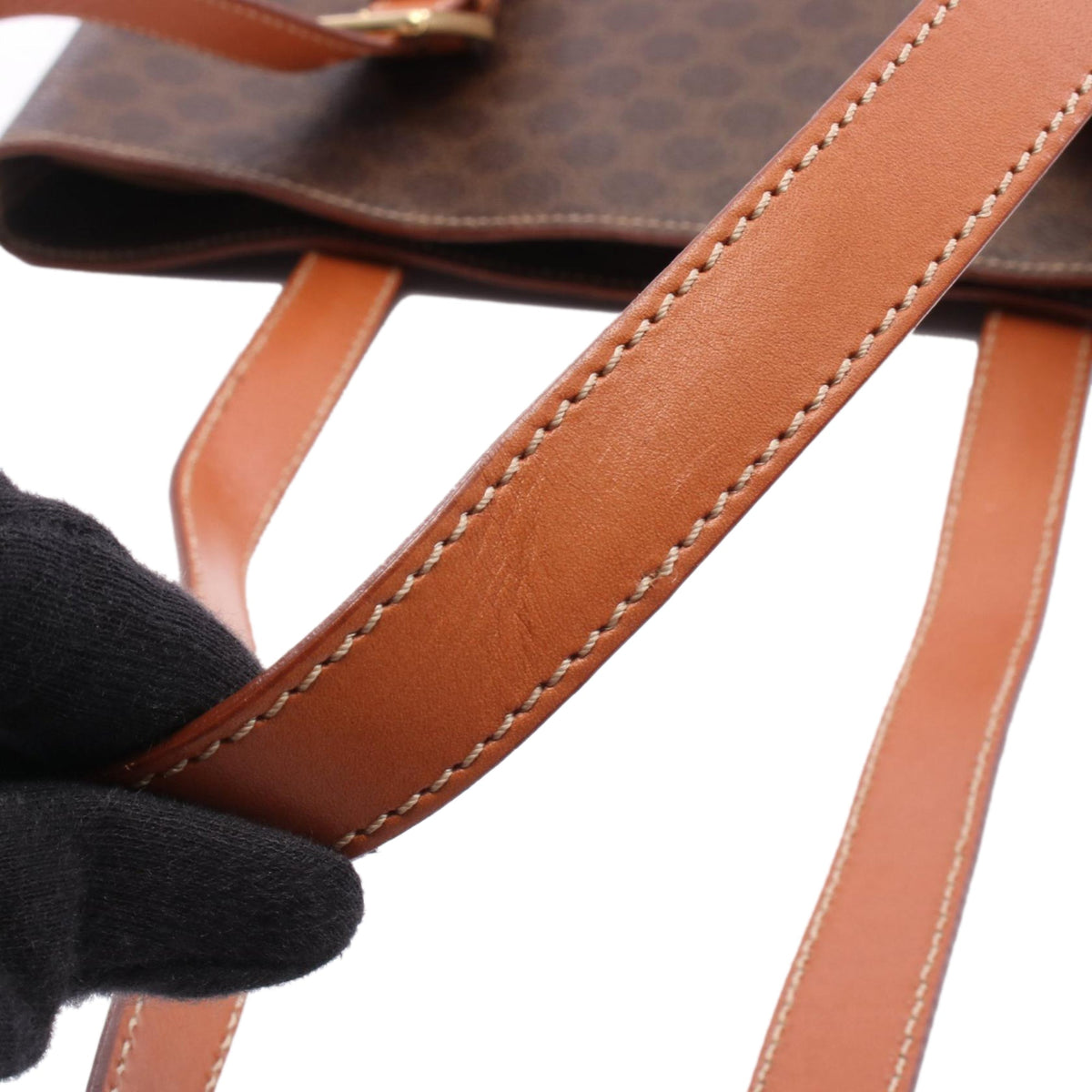 Celine Macadam Coated Canvas Tote — Brown