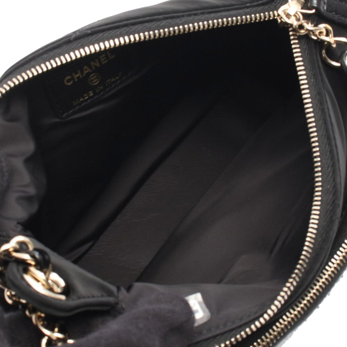 Chanel Coco Neige Velvet Effect Nylon Clutch with Chain