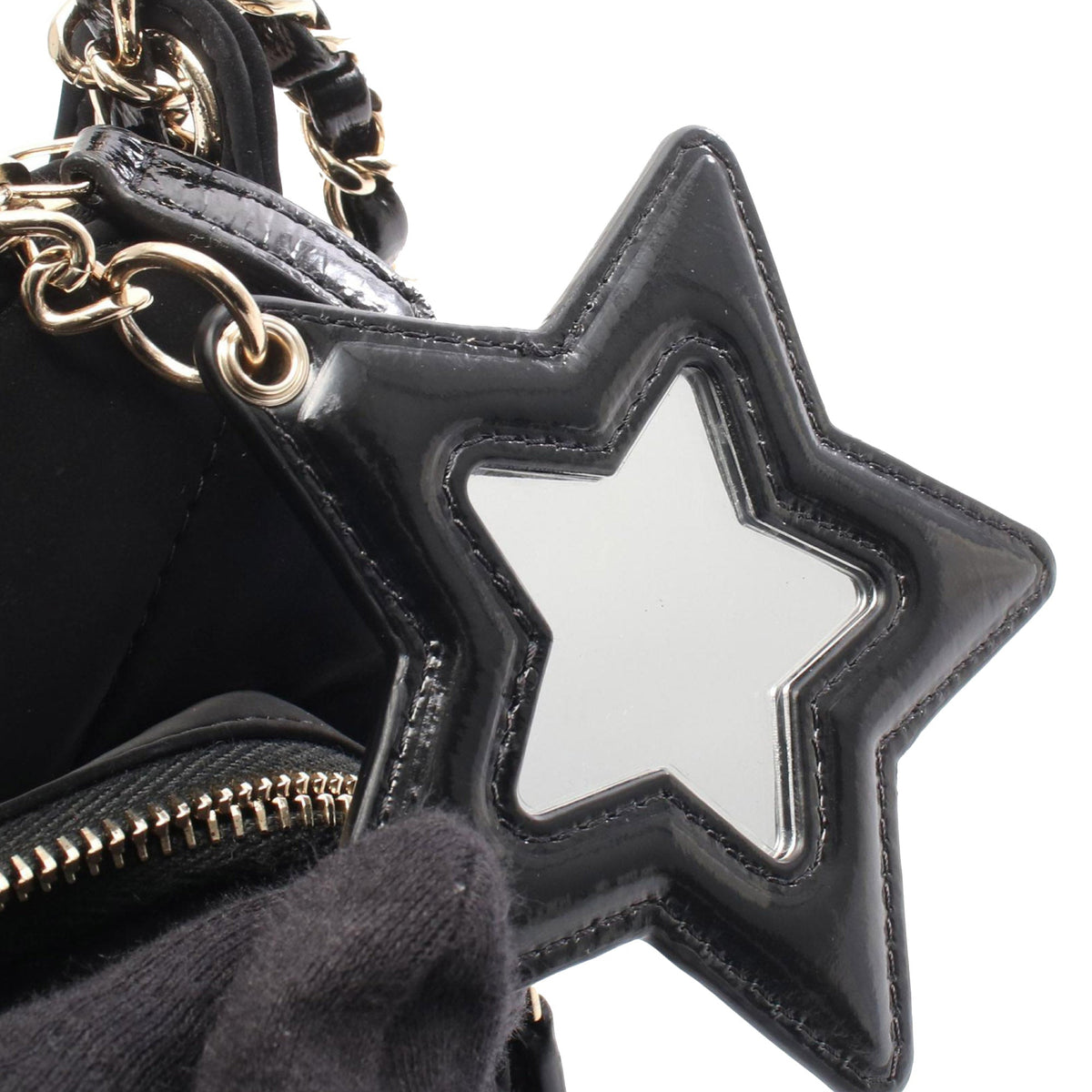 Chanel Coco Neige Velvet Effect Nylon Clutch with Chain