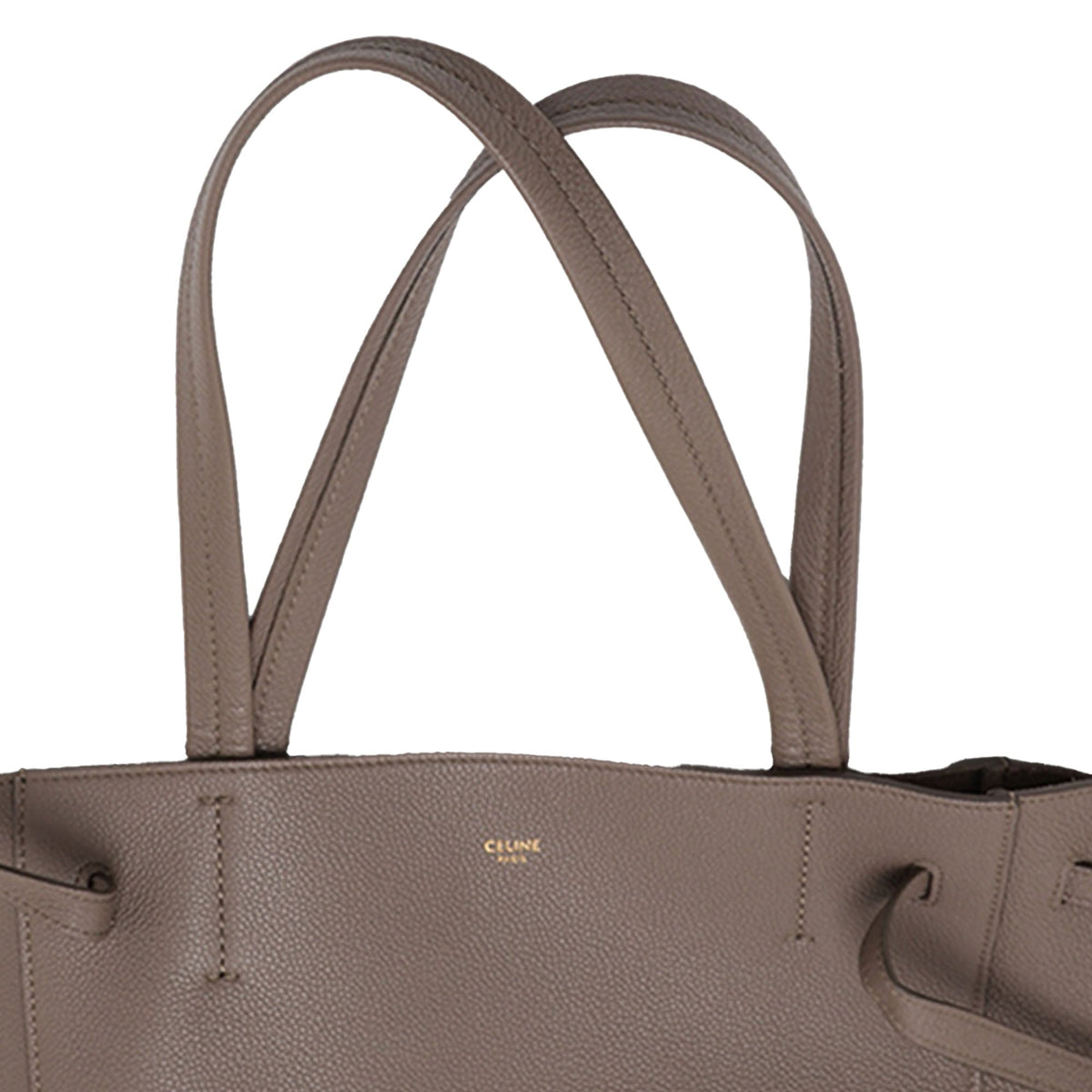 Celine Small Leather Phantom Cabas Tote — Gray