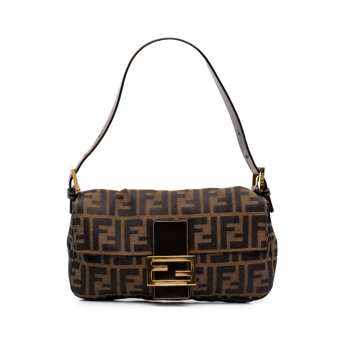 Fendi Zucca Canvas Baguette — Brown