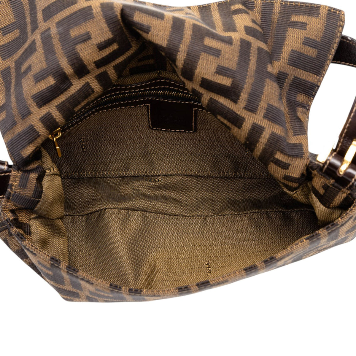 Fendi Zucca Canvas Baguette — Brown