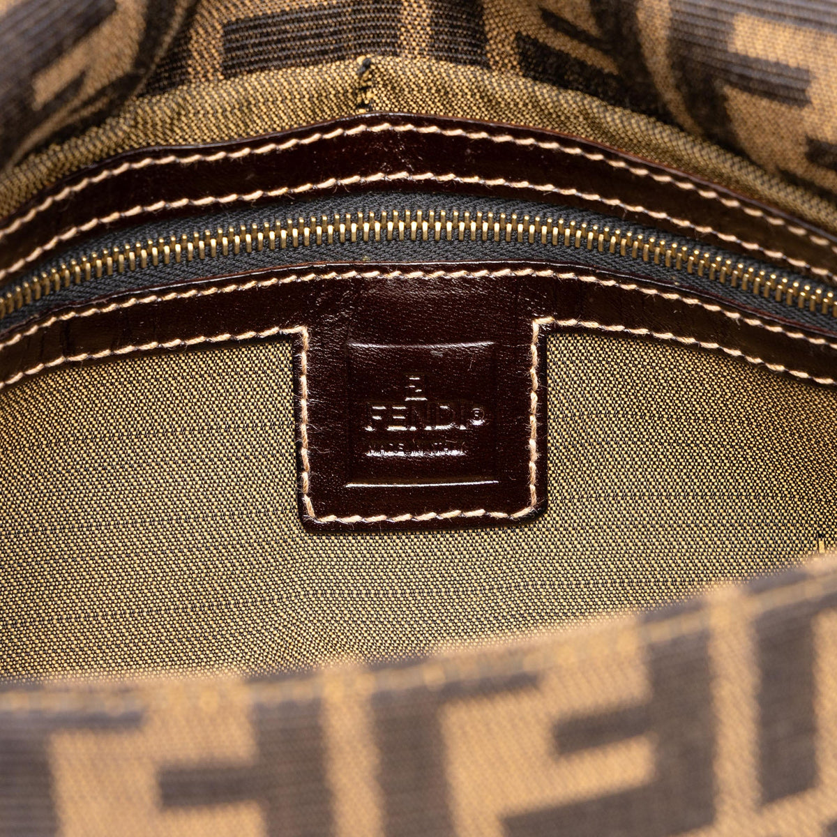 Fendi Zucca Canvas Baguette — Brown