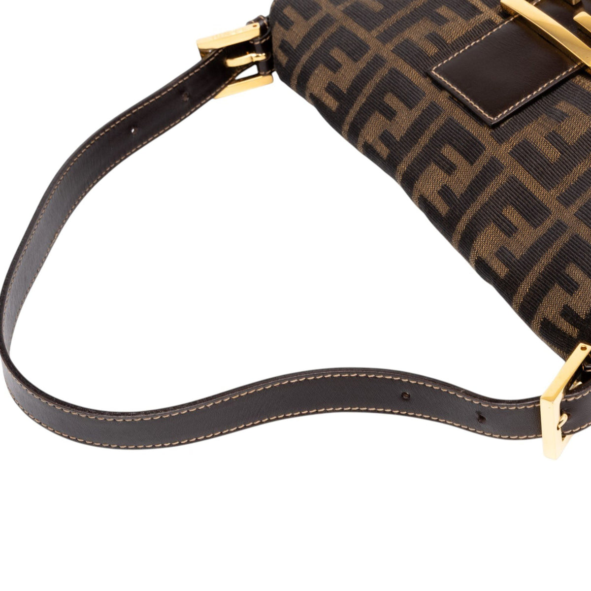 Fendi Zucca Canvas Baguette — Brown