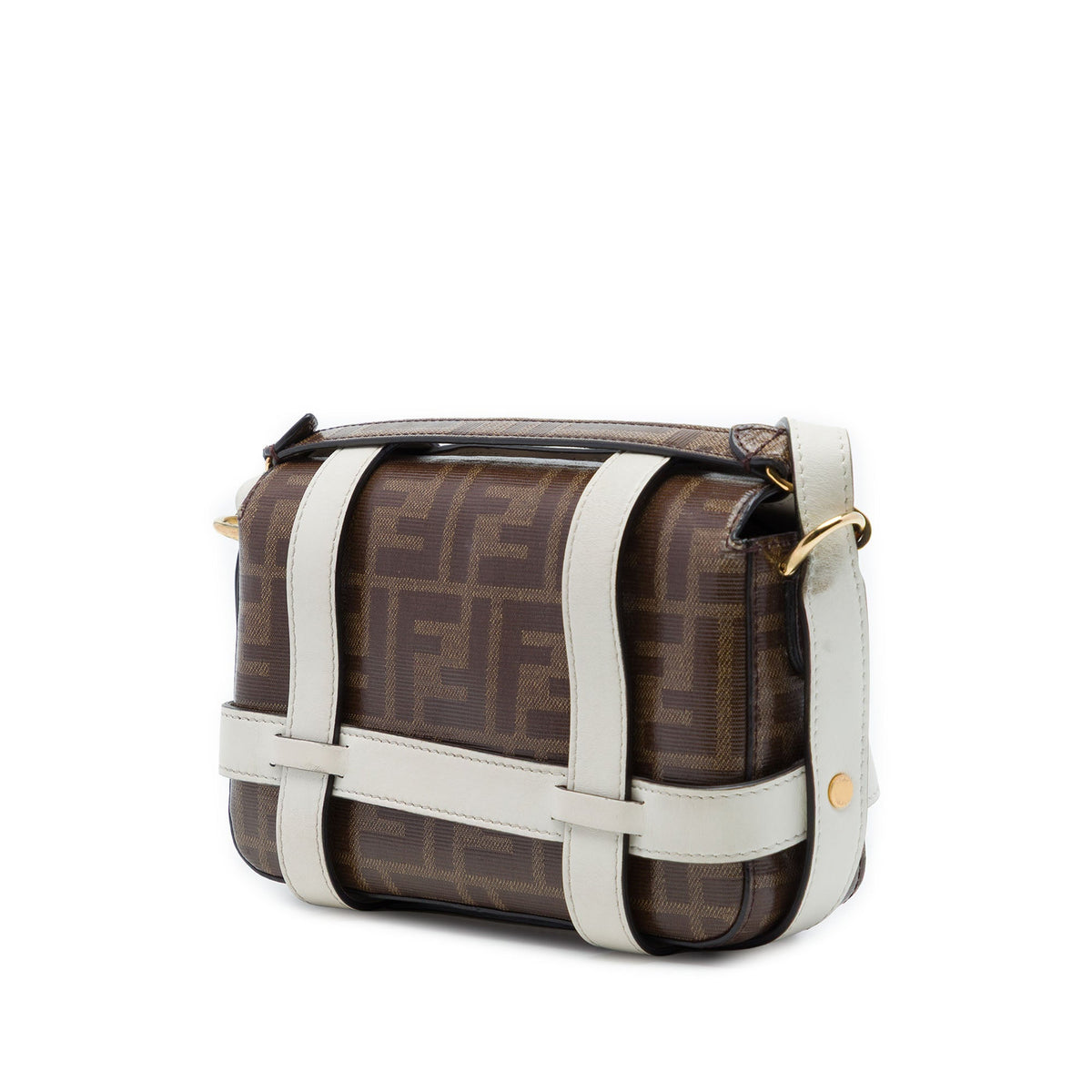 Fendi Mini Zucca Coated Canvas Cage Baguette Satchel