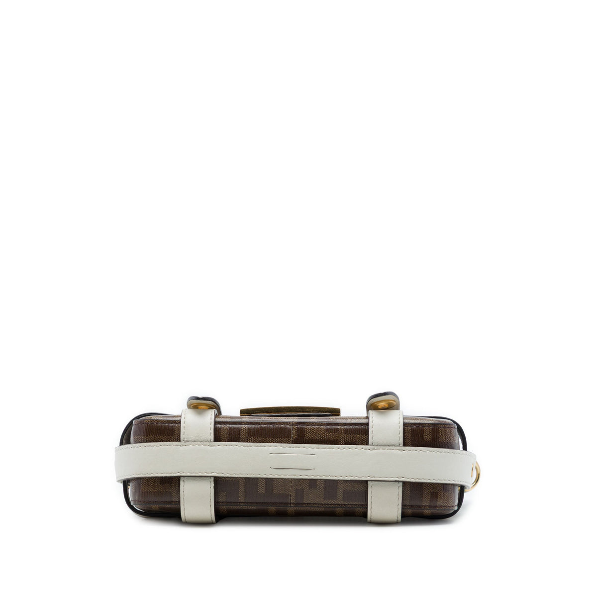 Fendi Mini Zucca Coated Canvas Cage Baguette Satchel