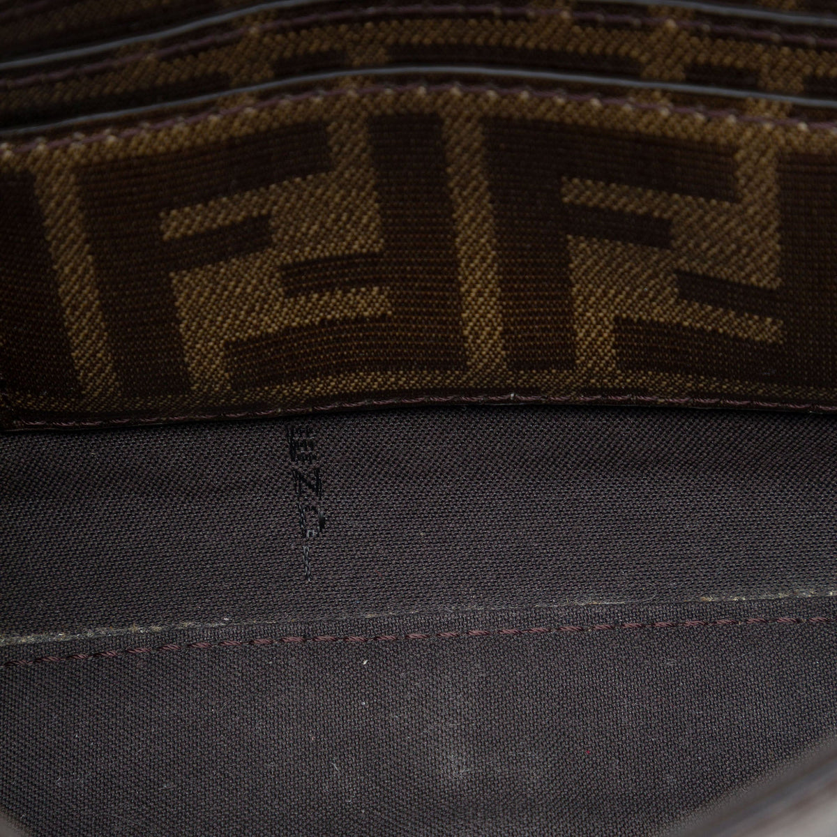 Fendi Mini Zucca Coated Canvas Cage Baguette Satchel